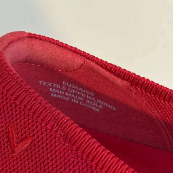 VIVAIA Red Embroidered Azura Bow Ballet Flats, Brand New with Box, Size 5 Womens - Picture 5 of 6